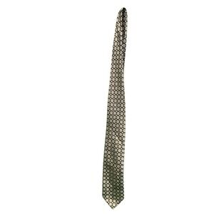 Chereskin Mens Silk Tie Brown Gold Geometric Patterned Necktie Business Formal